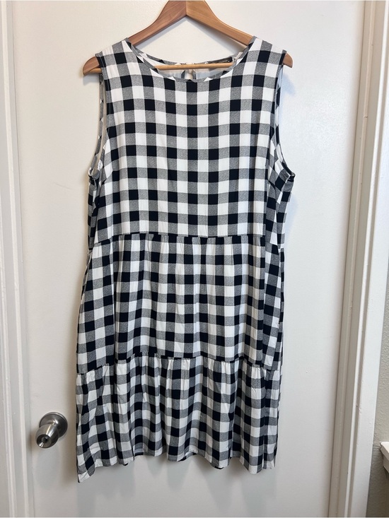 Dresses & Skirts - Buffalo Plaid Tiered Babydoll Dress XL Cottagecore plus size summer